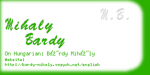 mihaly bardy business card